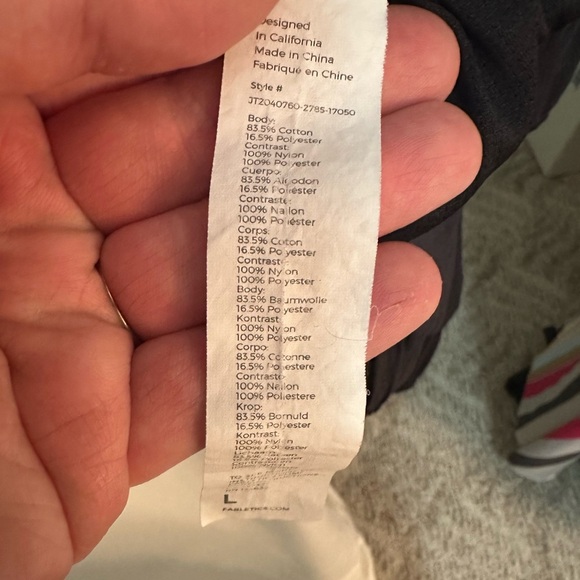 Fabletics Bobbie Glam Colorblock Cropped Jacket Black Full Zip size Large - Picture 5 of 16